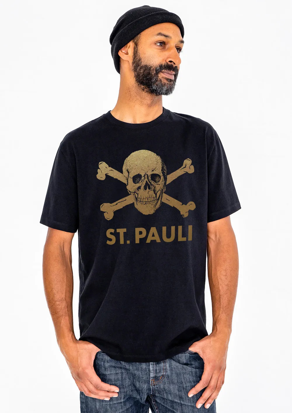 Camiseta calavera negro/dorado