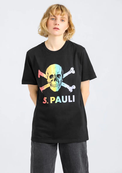 Camiseta calavera arcoíris
