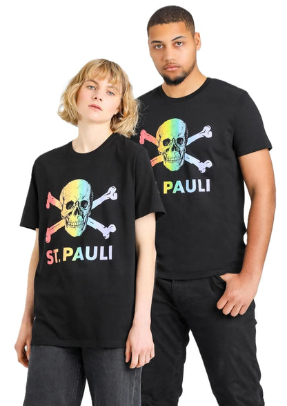 Camiseta calavera arcoíris